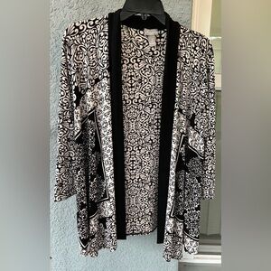 Travelers Chico’s Stretchy 3/4 Sleeves Geo Slinky Open Front Cardigan Size 1/M
